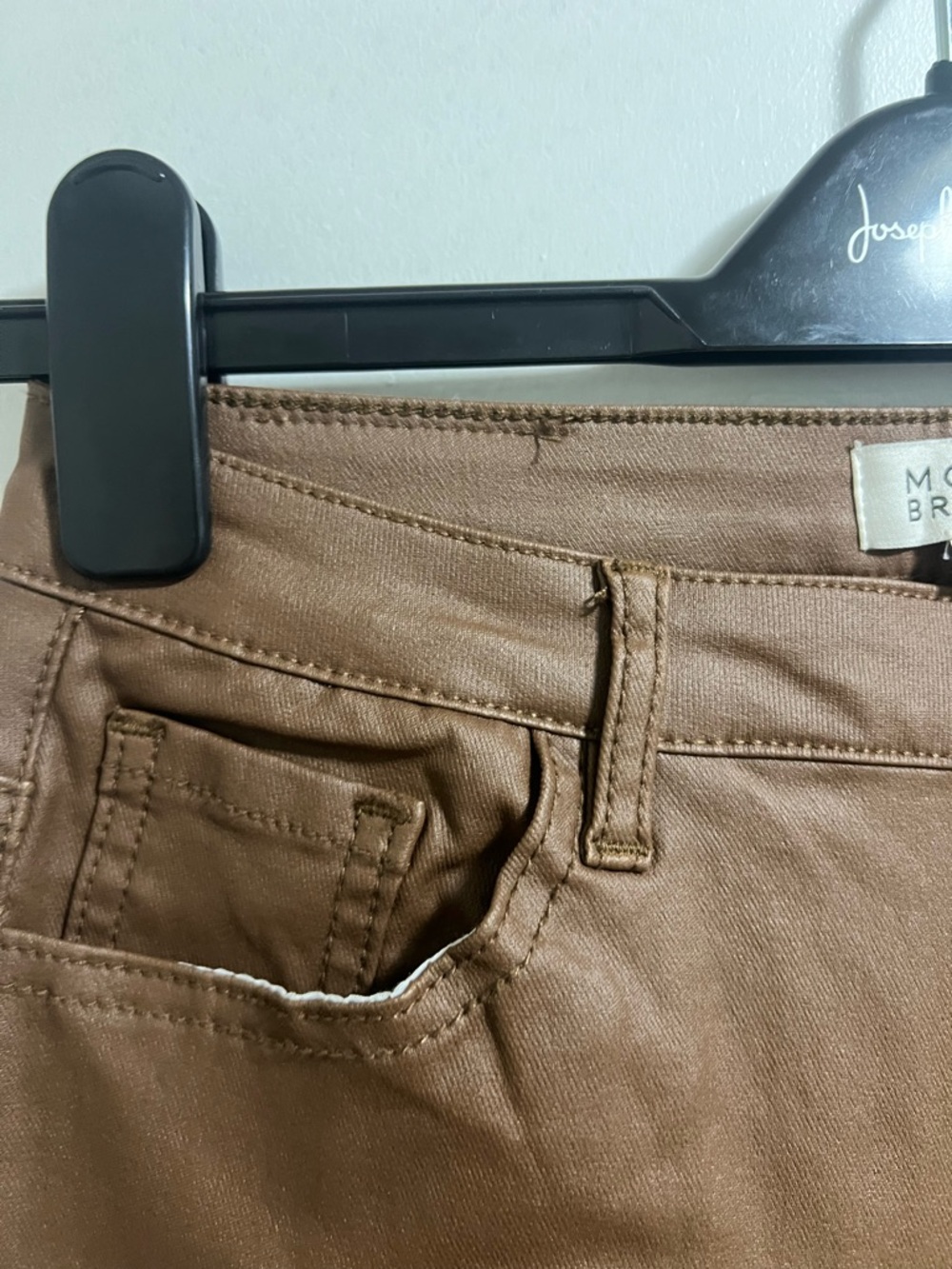Molly Bracken Cognac Pleather Pants - Picture 6 of 6